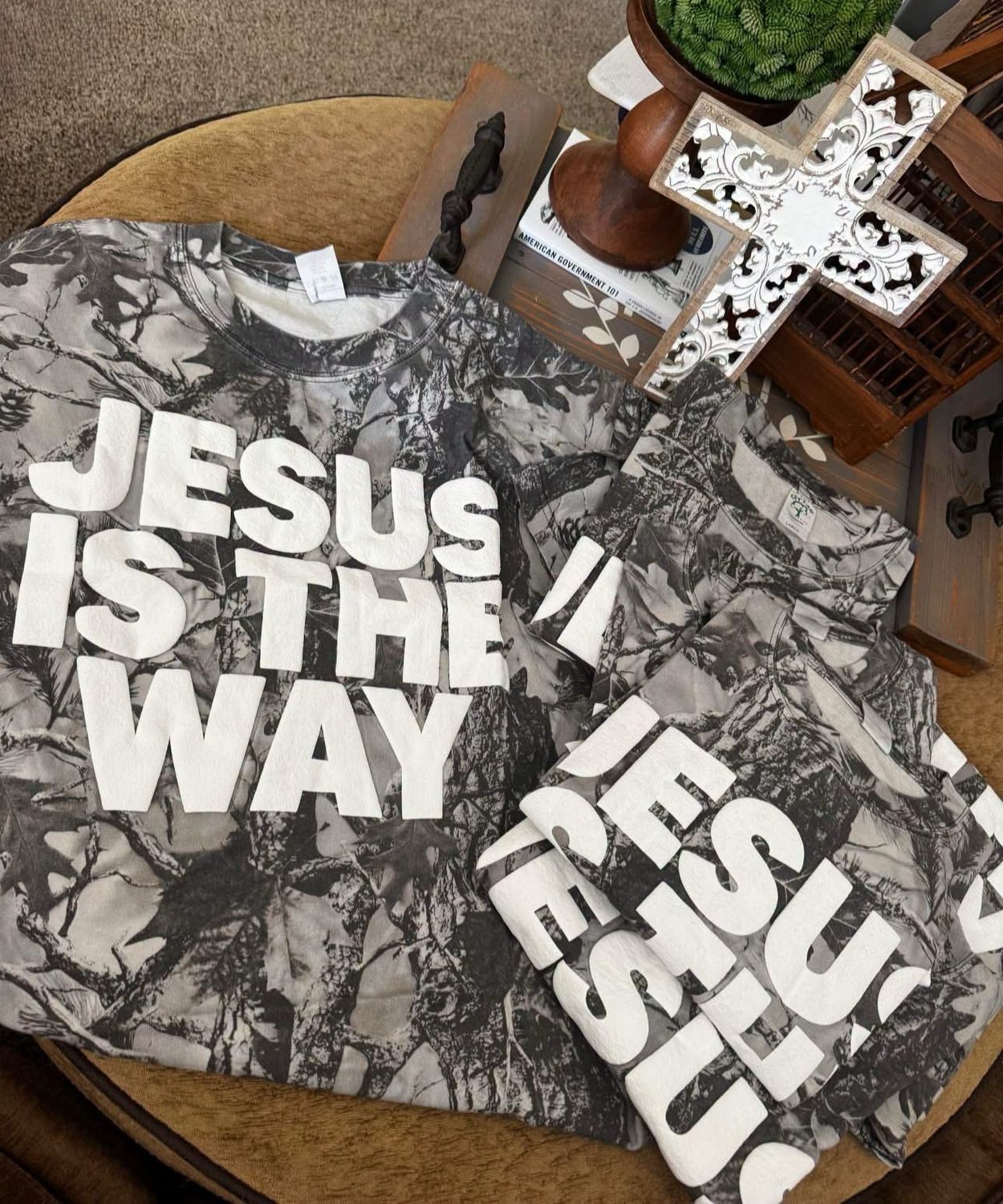 Jesus Is The Way Camo Puff Tee