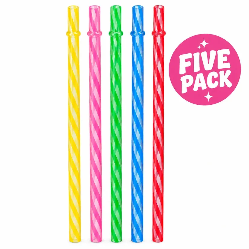 Rainbow Reusable Straw 5-Straw Pack