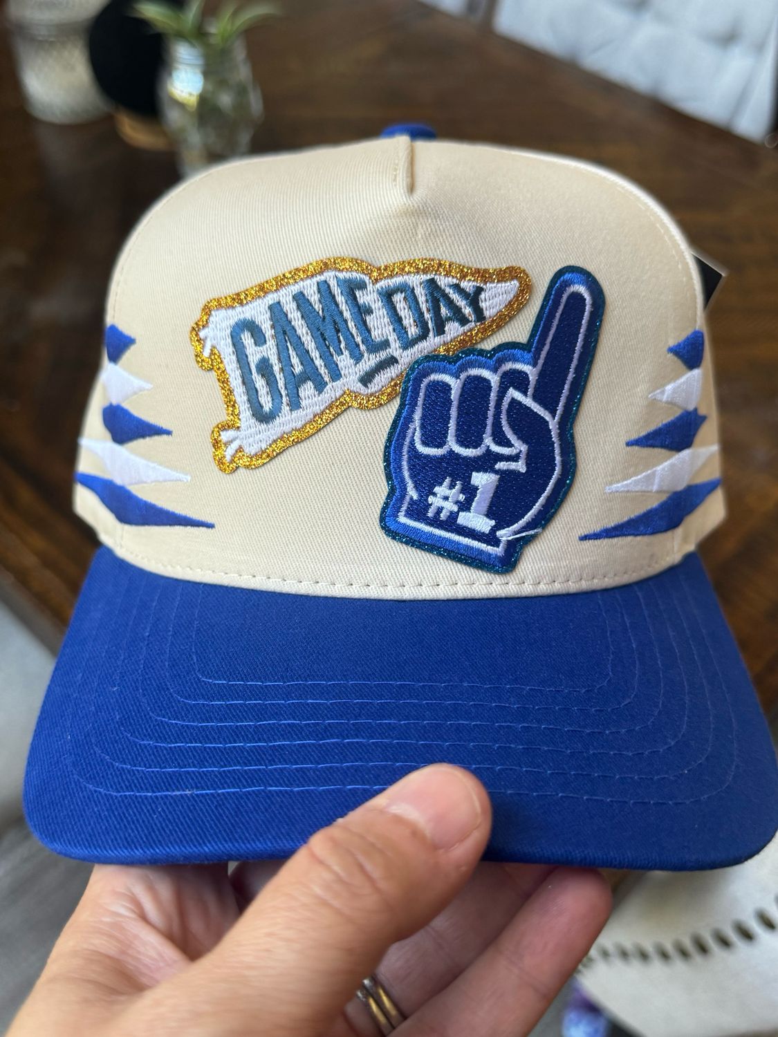GAME DAY Royal Foam Finger Patch Hat