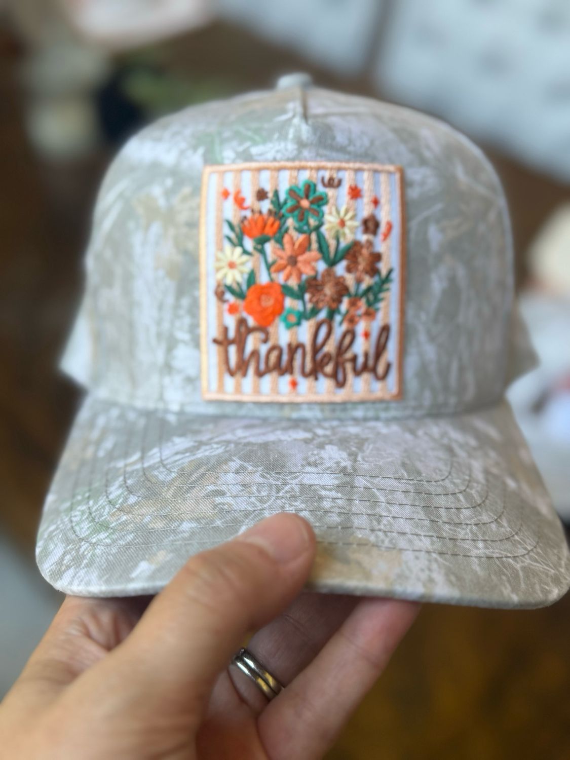 Thankful Camo Patch Hat