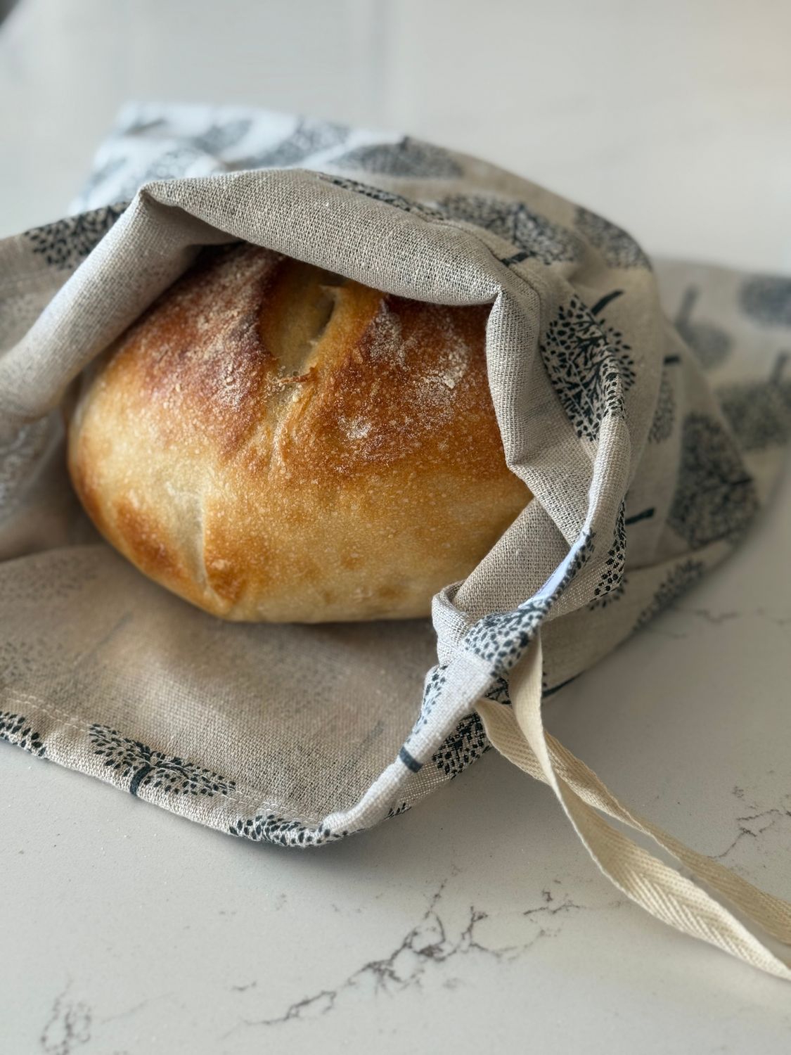 Linen Bread Or Produce Bag- Large Boule Size (15&quot;x13&quot;)