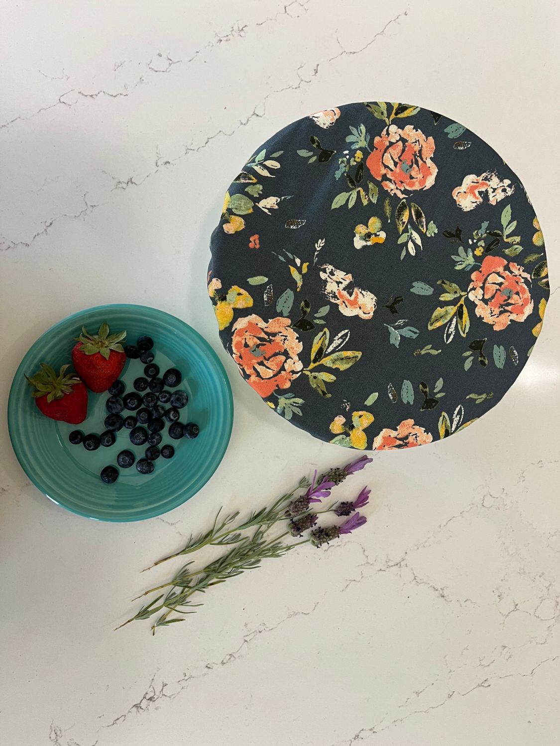 XL Waterproof Reusable Bowl Cover-Cotton/PUL- fits 8-11&quot; bowl. Banneton size