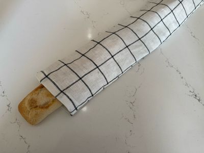 Linen Bread Bag- Large Baguette Size (26&quot;x6&quot;)
