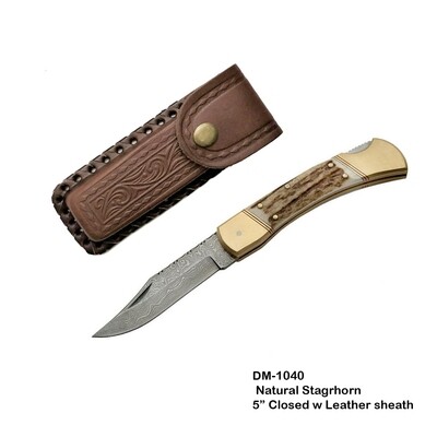 KNIVES - CIRCLE SH DAMASCUS FOLDERS