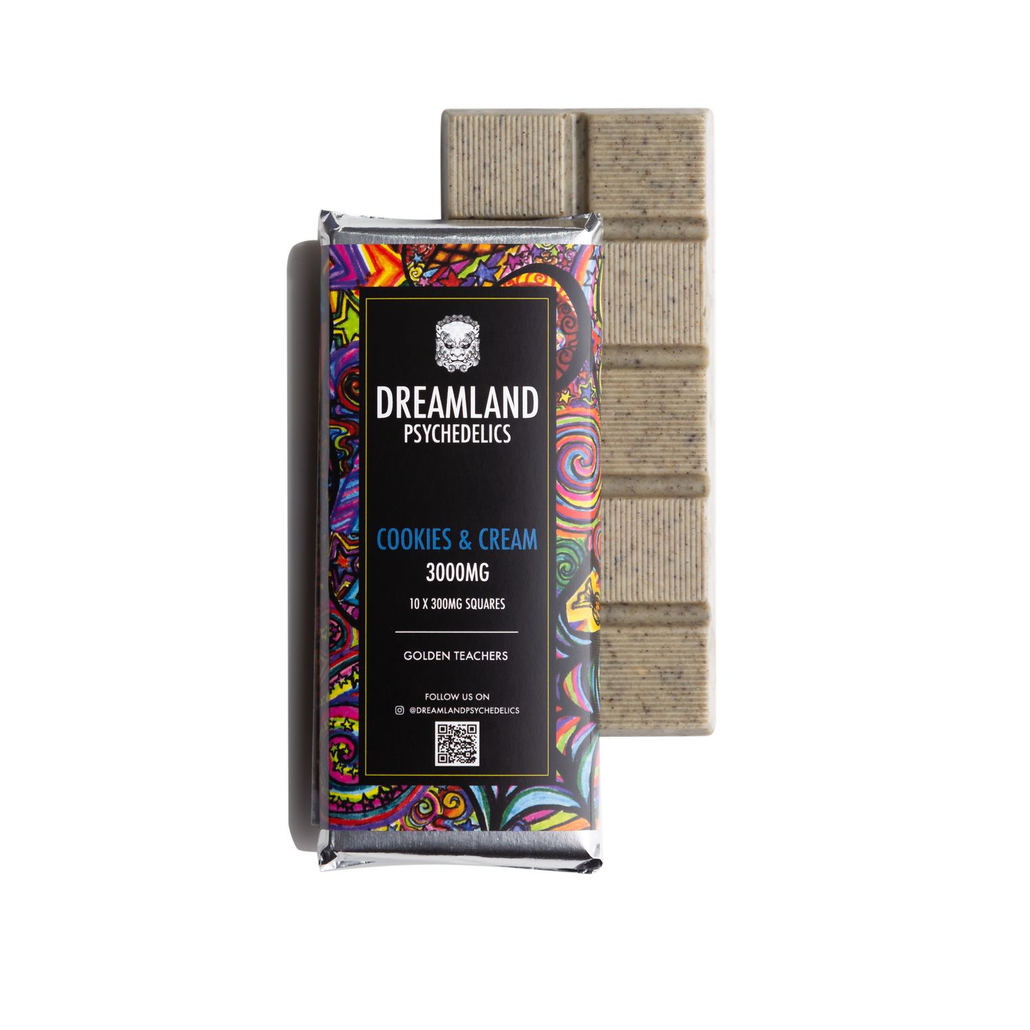 Cookies &amp; Cream Psilocybin Chocolate Bar - 3000MG
