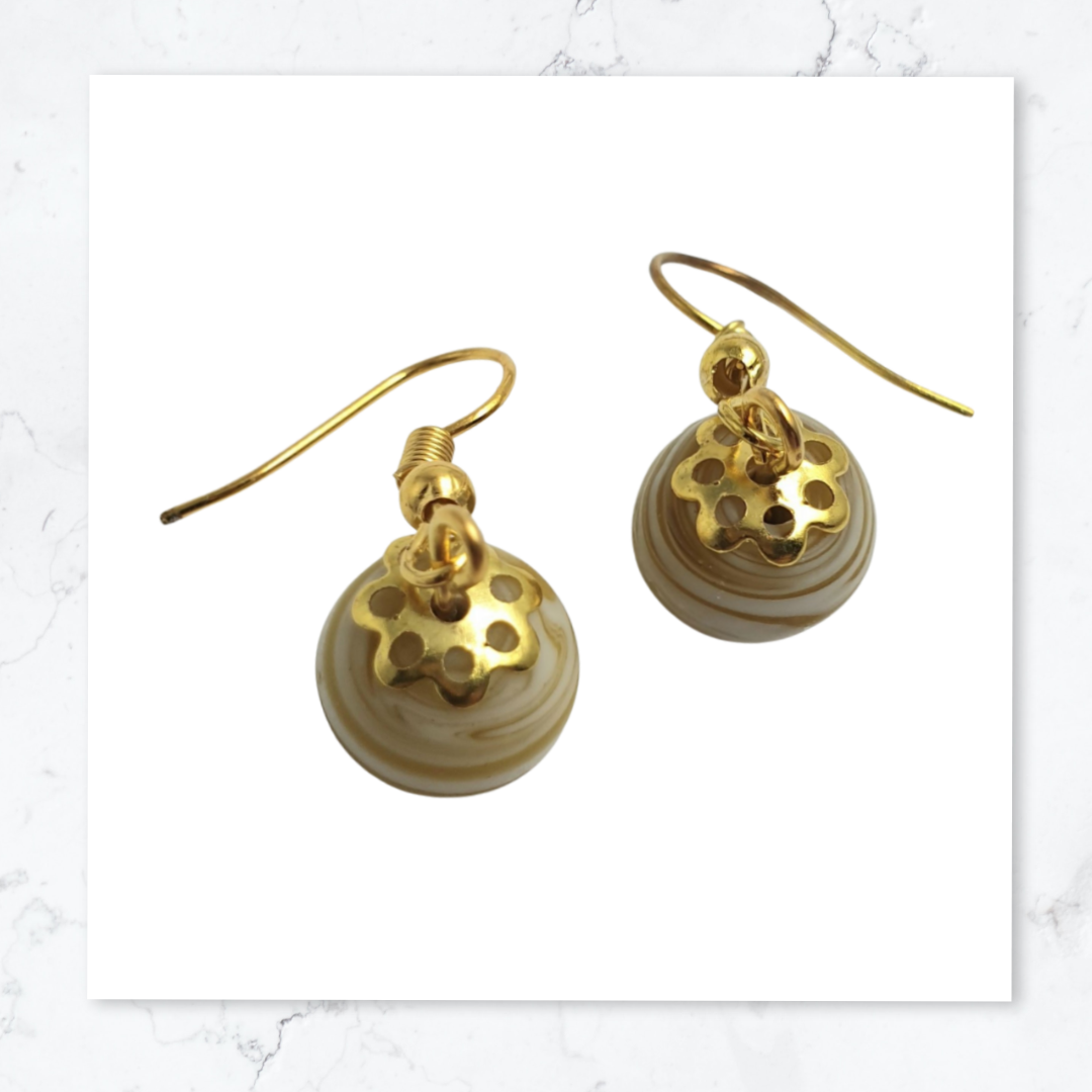 Gold Plated Planet Spear Acrylic Earrings