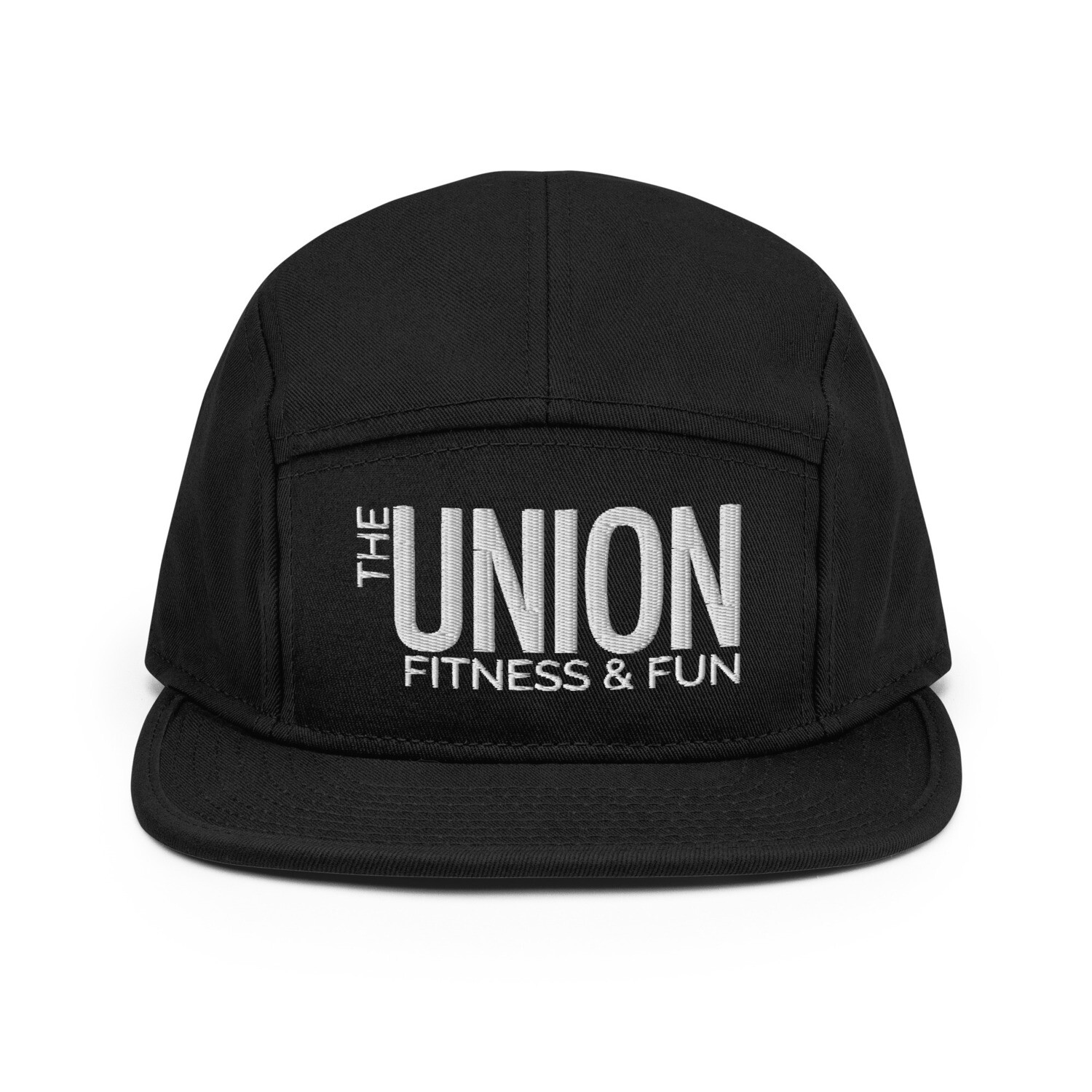 The Union 5 Panel Camper Hat | White Logo, Color: Black