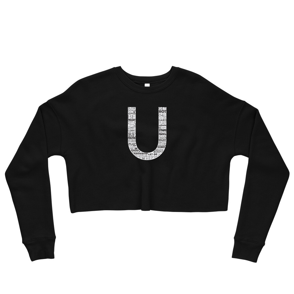 The U Crop Sweatshirt, Color: Black, Size: S