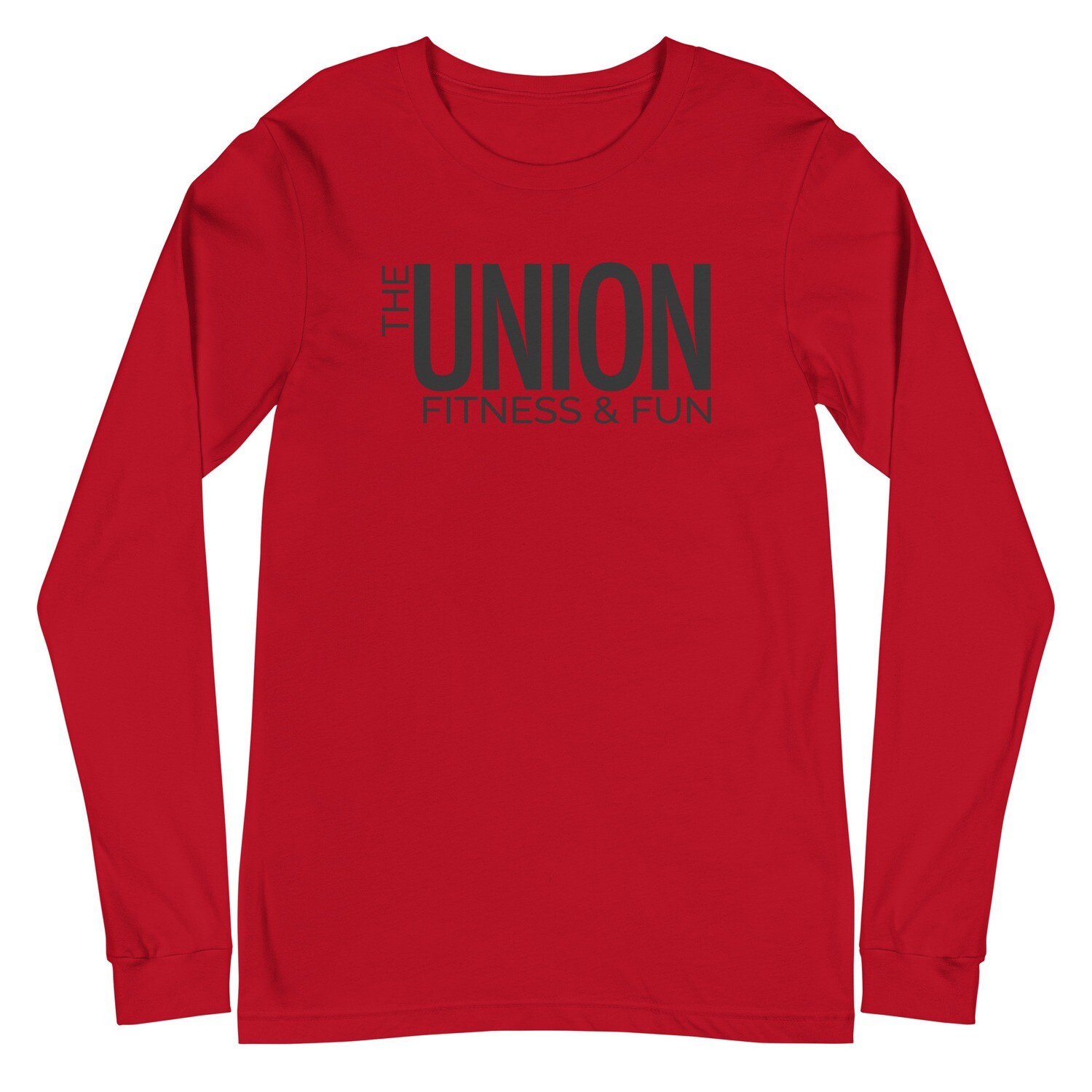 Unisex Long Sleeve Tee | Black Logo, Color: Red, Size: XS