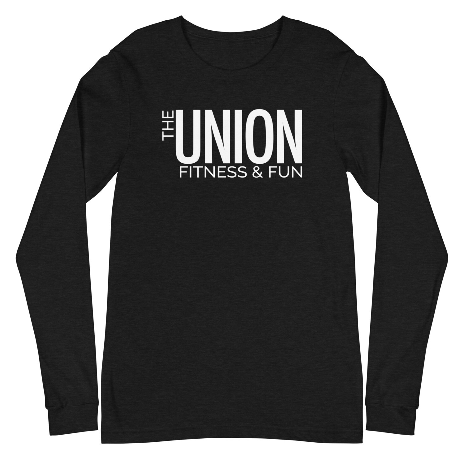 Unisex Long Sleeve Tee | White Logo, Color: Black Heather, Size: XS