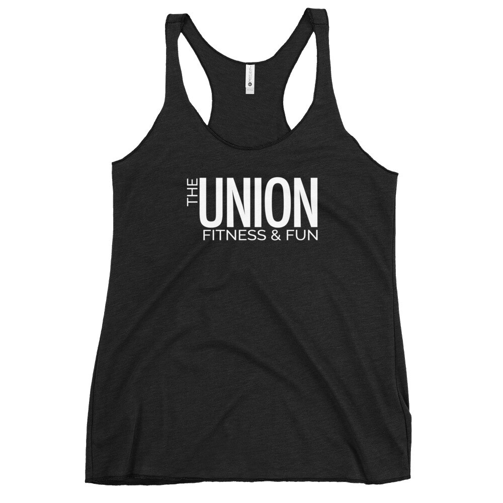 Racerback Tank | White Logo, Color: Vintage Black, Size: XS