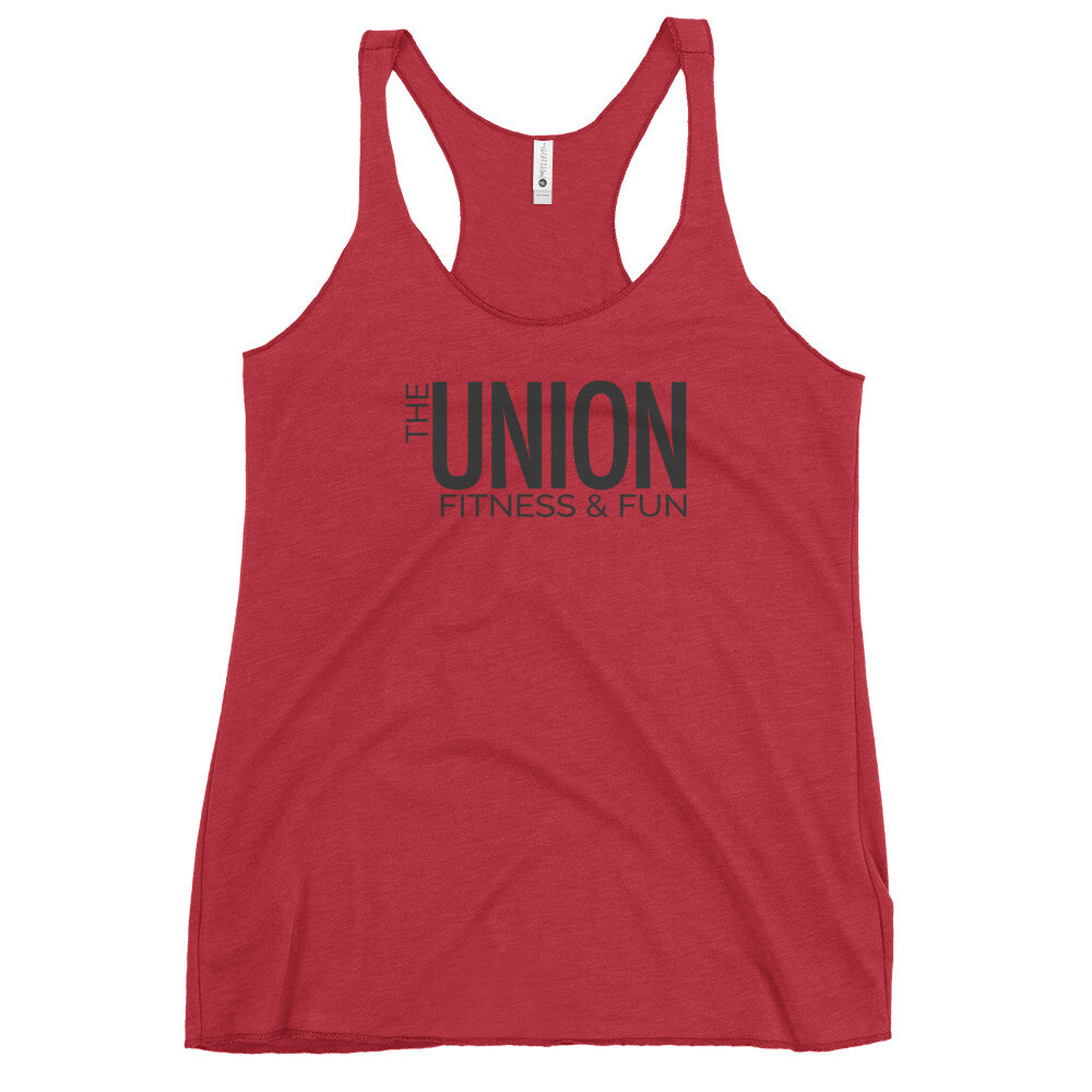 Racerback Tank | Black Logo, Color: Vintage Red, Size: XS