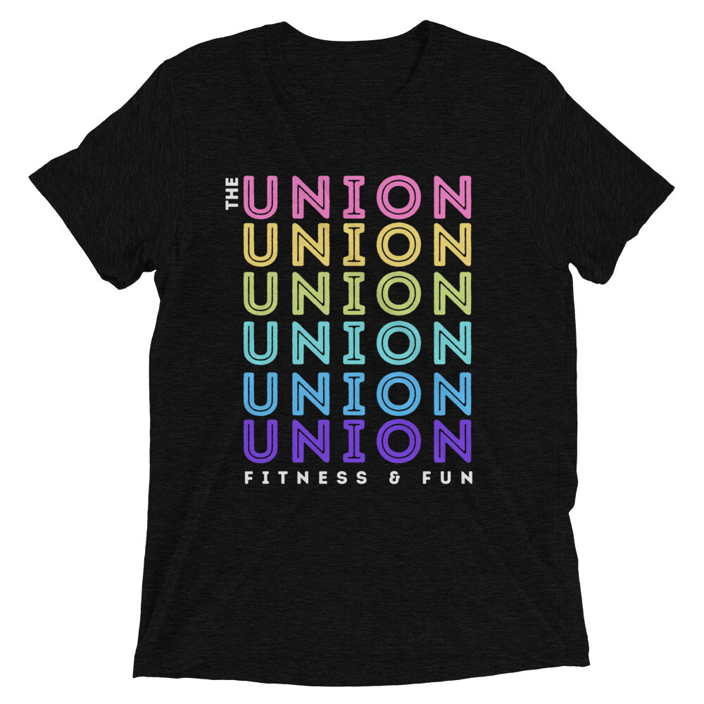 Unisex Tri-Blend T-Shirt | The Union Rainbow, Color: Solid Black Triblend, Size: XS