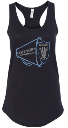 Cheer Tank Rhinestone Design