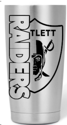 Raiders Tumbler Front And Back Designs