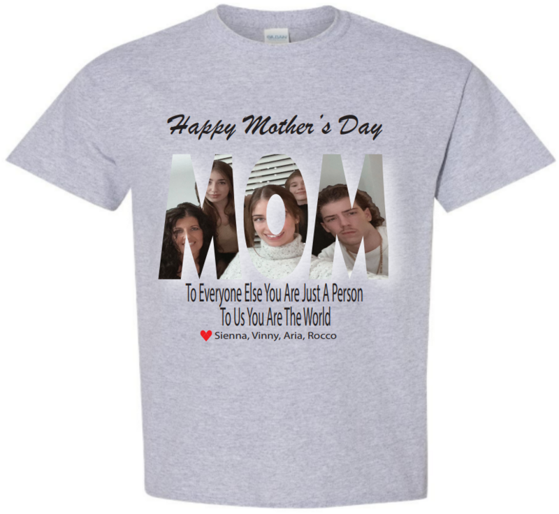 Custom Mothers Day Shirt (picture and names must be emailed)