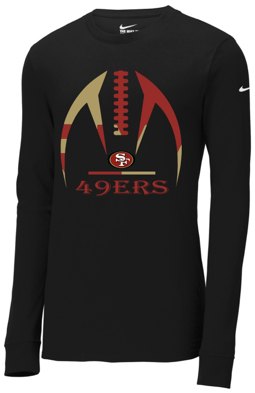 49ers Half Football Nike Long Sleeve Shirt Use KAPSFREESHIP for free shipping, limited time offer
