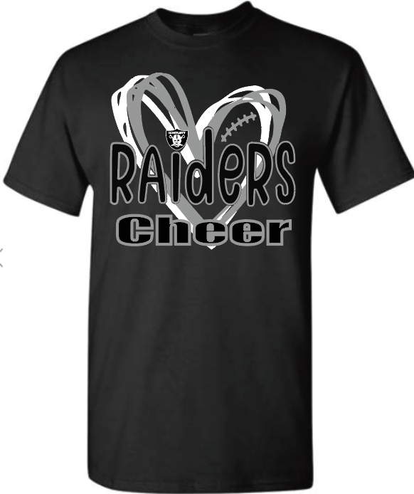 Raiders Cheer Heart T-Shirt