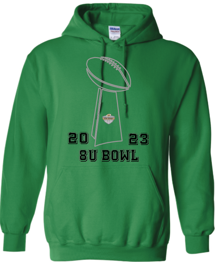 The Official 2023 8U Bowl Hoodie Lombardi Trophy In Shinny Foil