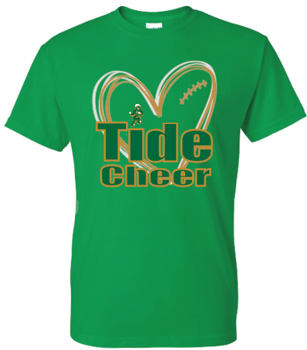 Tide Cheer Double Heart Glitter Tee