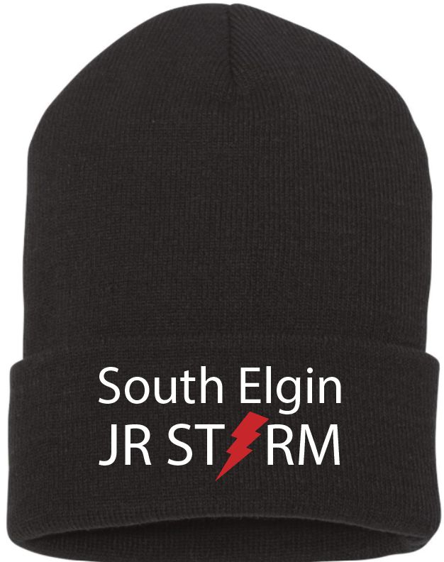 Jr Storm Beanie With Red Lightning Bolt