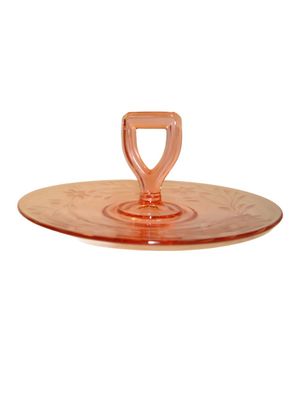 Pink Depression Glass Center-handled Sandwich Tray