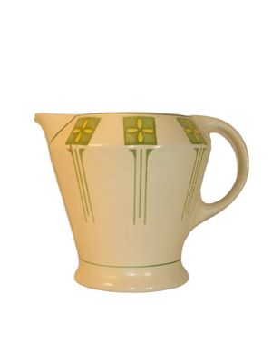 Arts &amp; Crafts Hand Stenciled Lemonade Pitcher &amp; 6 Glasses Set