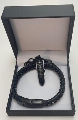 Combo: Black Pendant & Bracelet (Ephesians  6:11 Put on full Armor of God...