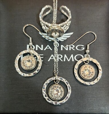 Life Armor Bullet Round Complete Combo, Ear Rings, Pendant, Ring (4 DNA Power Cells!)