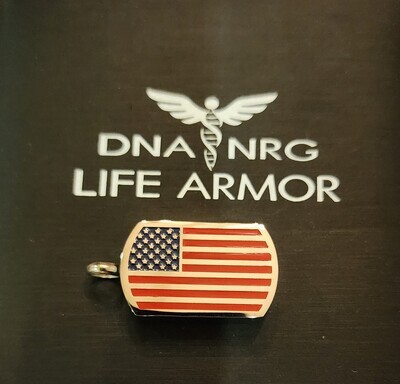 Life Armor Old Glory Dog Tag Single Cell Power Pendant.