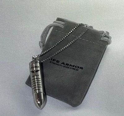 Stainless Life Armor Bullet Power Pendant (Eph 6:11)