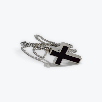 Life Armor Dual Cell Stainless Black Cross Power Pendant (larger size plus 2 Power Cells)