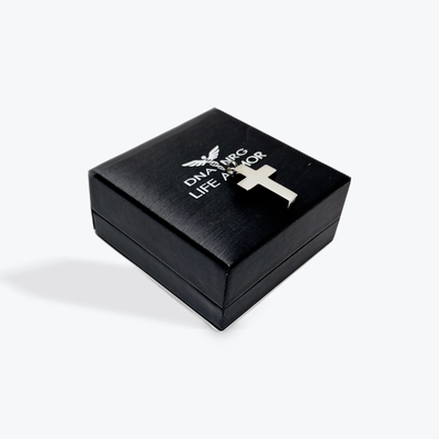 Life Armor Dual Cell Stainless Rose Gold Cross Power Pendant (larger size plus 2 Power Cells)