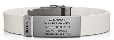 Adjustable Thin Style Elite Silicone and Stainless Engraved Life Armor DNA NRG Bracelet