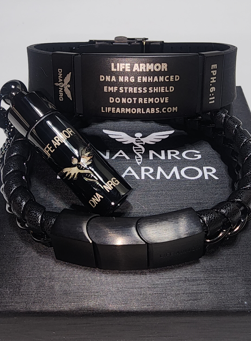 Triangle Power Combo: Two Power Bracelets and Silver or Black Rx Strength Dual Cell Glow Pendant or Double Cell Cross! Great protection and power (Save $200 as combo)