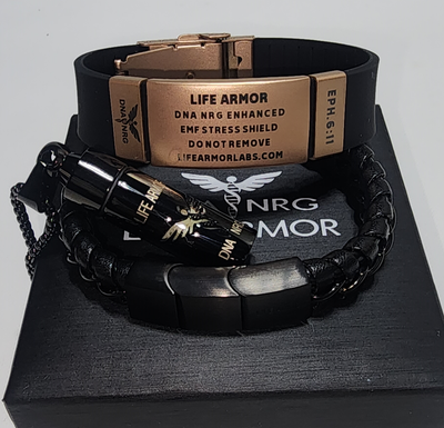 Triangle Power Combo: Two Power Bracelets and Silver or Black Rx Strength Dual Cell Glow Pendant or Double Cell Cross! Great protection and power (Save $200 as combo)