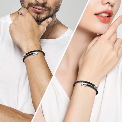 Durable Black Wire Stainless Power Bracelet