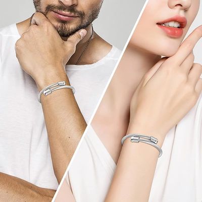 Durable Silver Wire Stainless Power Bracelet