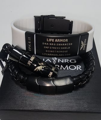 BUILD YOUR OWN Triangle Power Combo:  ANY Two Power Bracelets of ANY style and Silver or Black Rx Strength Dual Cell Glow Pendant or Double Cell Cross! Great protection and power (Save $200 as combo)