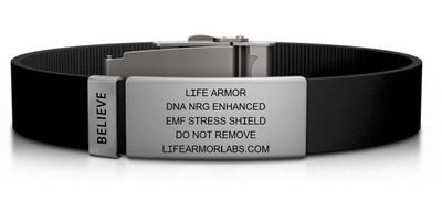 Adjustable Thin Style Elite Silicone and Stainless Engraved Life Armor DNA NRG Bracelet