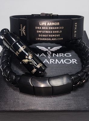 Triangle Power Combo: Two Power Bracelets and Silver or Black Rx Strength Dual Cell Glow Pendant or Double Cell Cross! Great protection and power (Save $200 as combo)