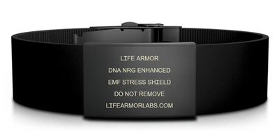 Adjustable Elite Silicone and Black Stainless Engraved Life Armor DNA NRG Bracelet