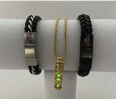 BUILD YOUR OWN Standard (Single Power Cell) Triangle Power Combo: Two Power Bracelets ANY STYLE and Pendant (excludes Rx Med Grade and Dual Cell Crosses) Great protection and power (Save $ as combo)!