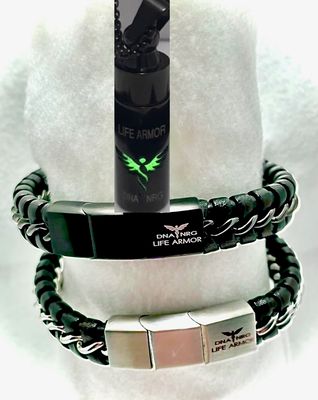 Triangle Power Combo: Two Power Bracelets and Silver or Black Rx Strength Dual Cell Glow Pendant! Great protection and power (Save $200 as combo)
