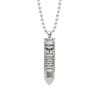 Stainless Life Armor Bullet Power Pendant (Eph 6:11)
