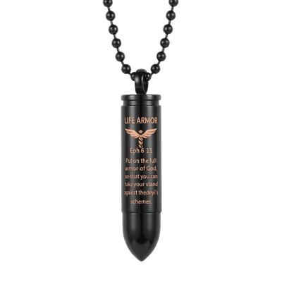 Black Stainless Bullet Power Pendant