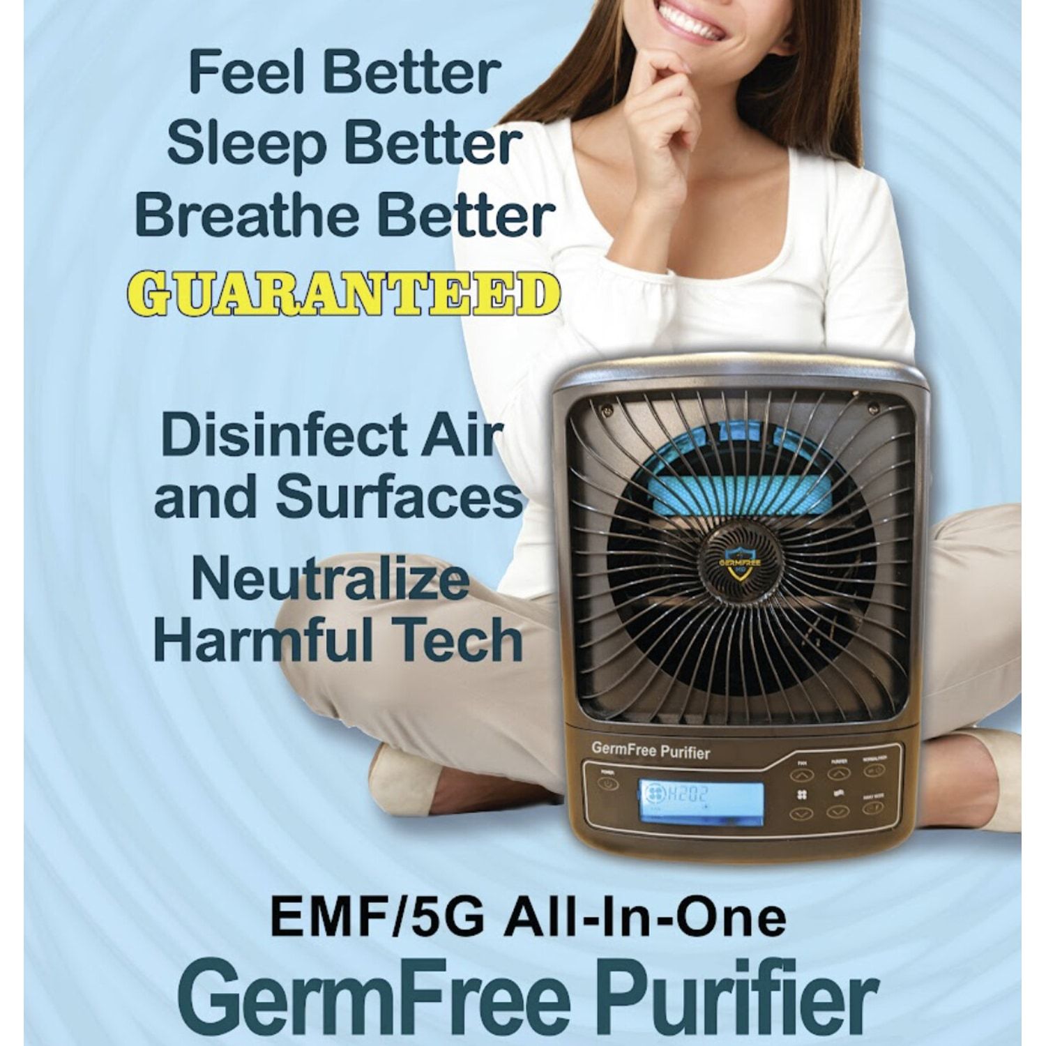ELIMINATE ADVERSE SYMPTOMS of GERMS, ODORS, STRESS, EMF/5G Purifier Just $2,499 Commercial Grade, Low Maintenance, Money Back Guarantee.