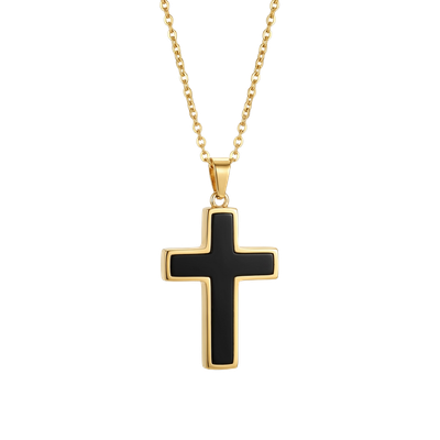 Life Armor Dual Cell Stainless Rose Gold Cross Power Pendant (larger size plus 2 Power Cells)