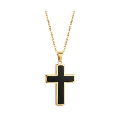 Life Armor Dual Cell Stainless Rose Gold Cross Power Pendant (larger size plus 2 Power Cells)
