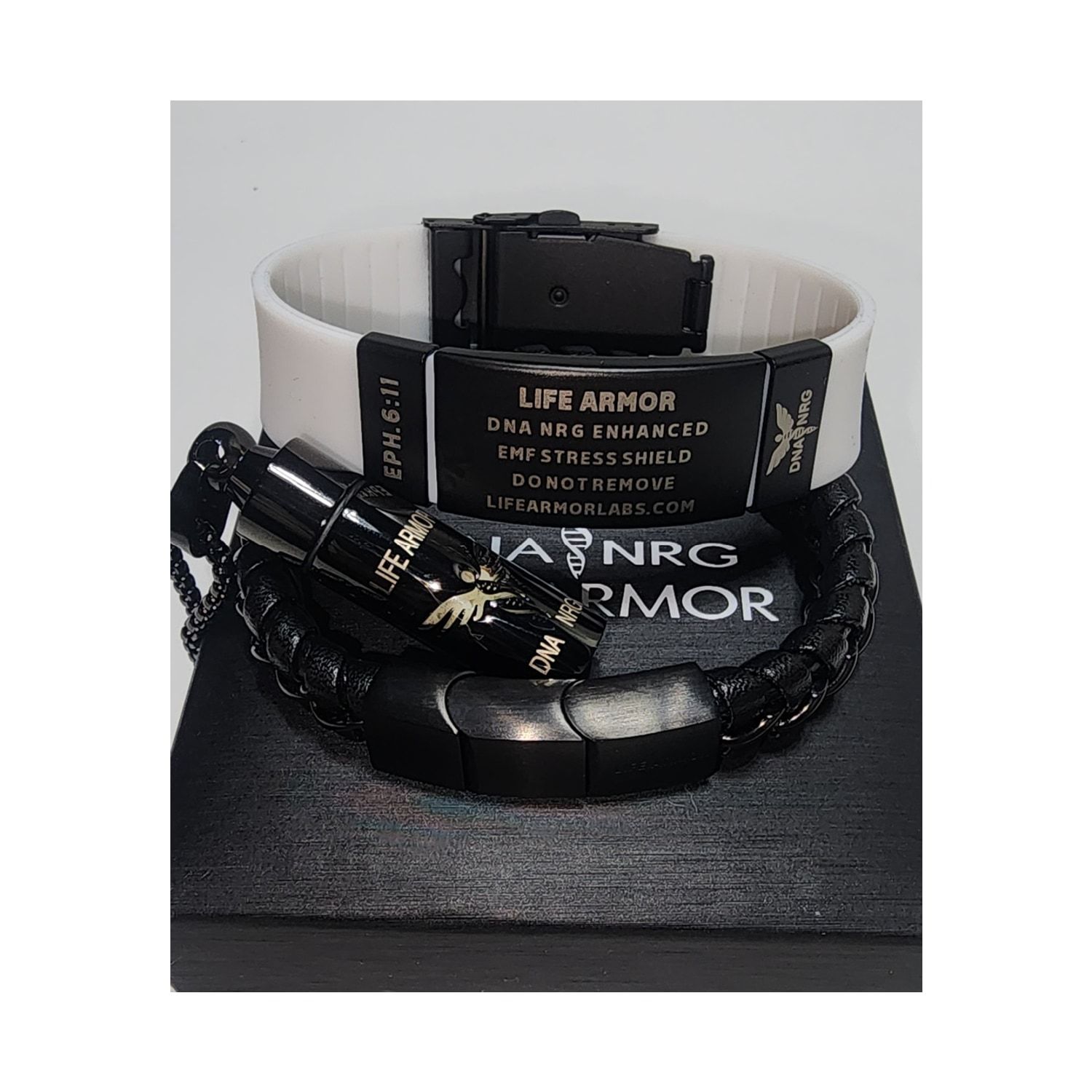 BUILD YOUR OWN Triangle Power Combo:  ANY Two Power Bracelets of ANY style and Silver or Black Rx Strength Dual Cell Glow Pendant or Double Cell Cross! Great protection and power (Save $200 as combo)